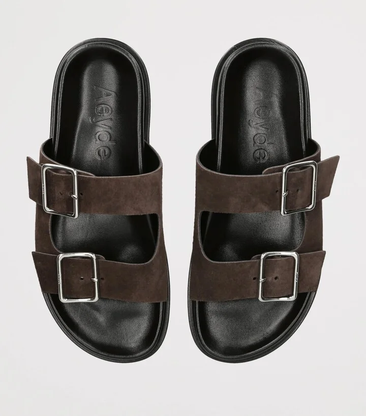 Aeyde Suede Buckle Meena Slides - Image 4