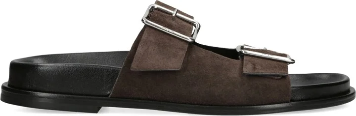 Aeyde Suede Buckle Meena Slides
