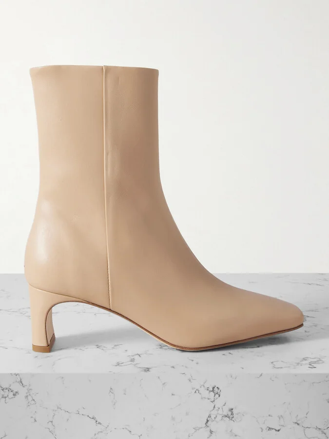 Aeyde - Tabitha Leather Ankle Boots - Cream