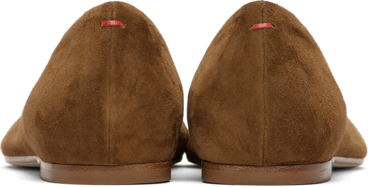 Aeyde Tan Cassy Pointed-Toe Suede Ballerina Flats - Image 2
