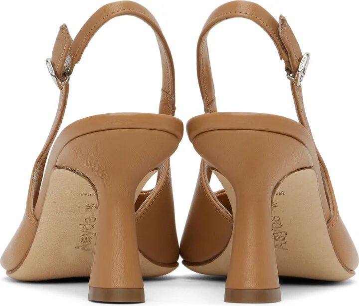 Aeyde Tan Fernanda Leather Slingback Heels - Image 2