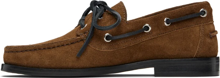 Aeyde Tan Harris Suede Boat Shoes - Image 3