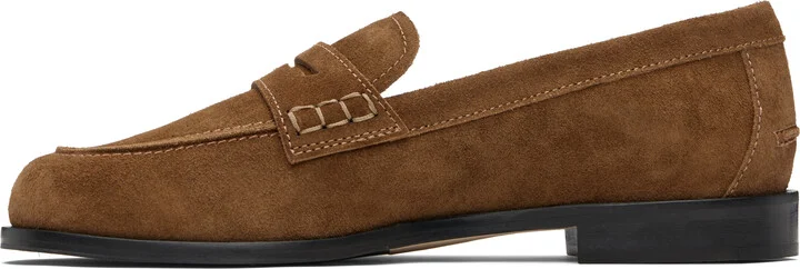Aeyde Tan Oscar Suede Loafers - Image 3