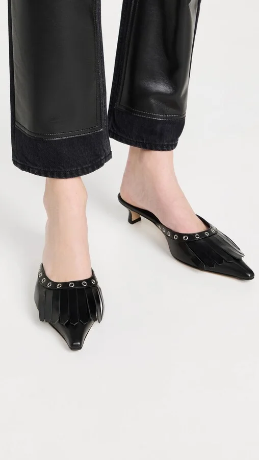 AEYDE Tania Calf Leather Black Pumps - Image 3