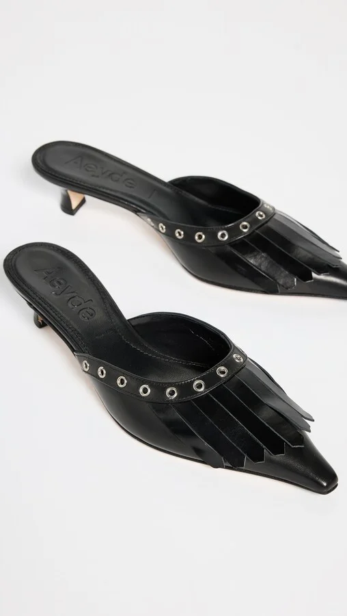 AEYDE Tania Calf Leather Black Pumps - Image 5