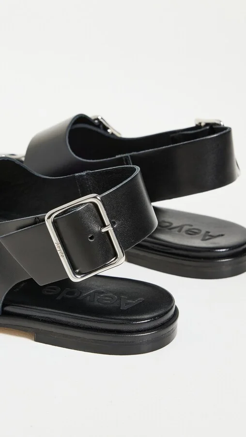 AEYDE Tekla Calf Leather Black Sandals - Image 2
