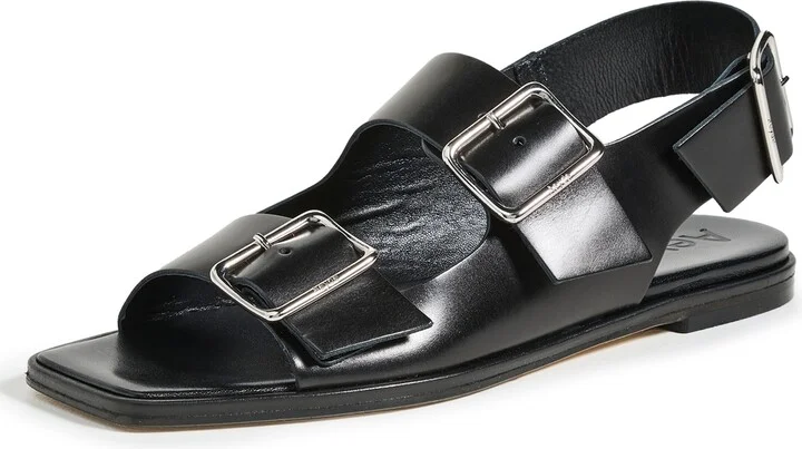 AEYDE Tekla Calf Leather Black Sandals
