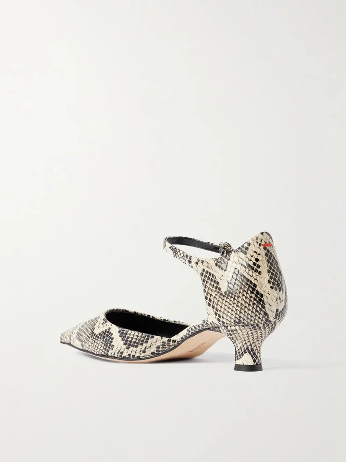 Aeyde - Tillie Snake-effect Leather Pumps - Animal print - Image 3