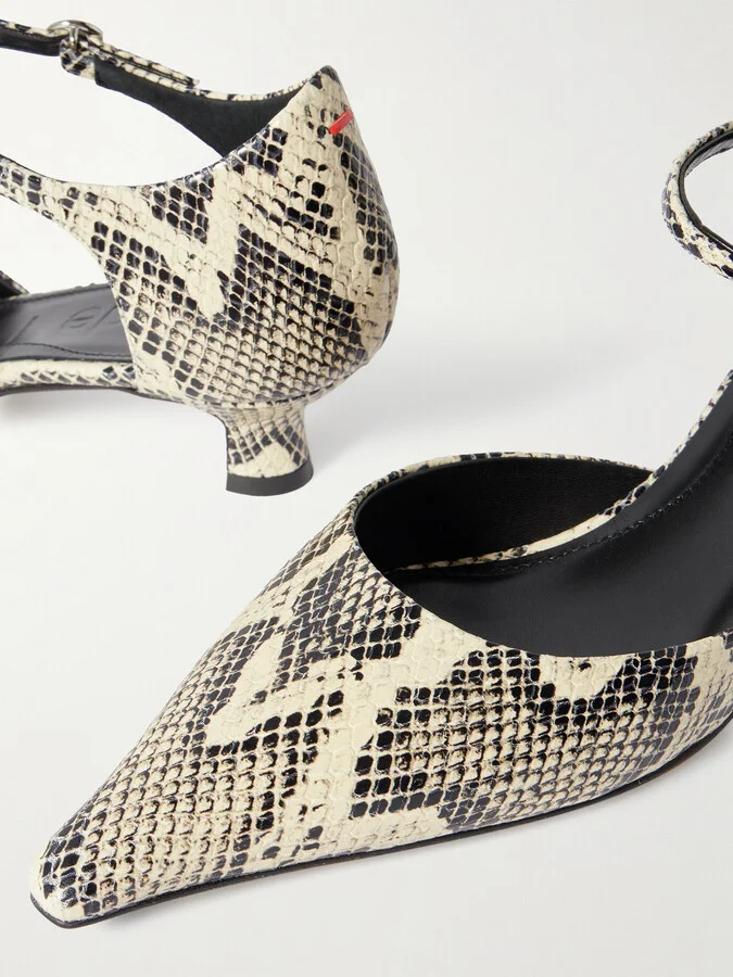 Aeyde - Tillie Snake-effect Leather Pumps - Animal print - Image 4