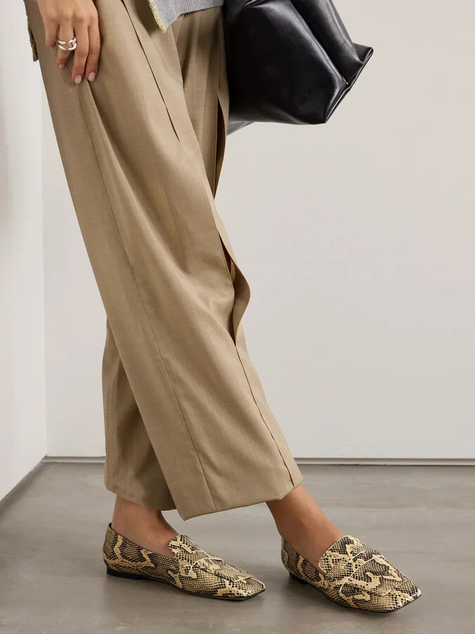 Aeyde - Tom Snake-effect Leather Loafers - Animal print - Image 2
