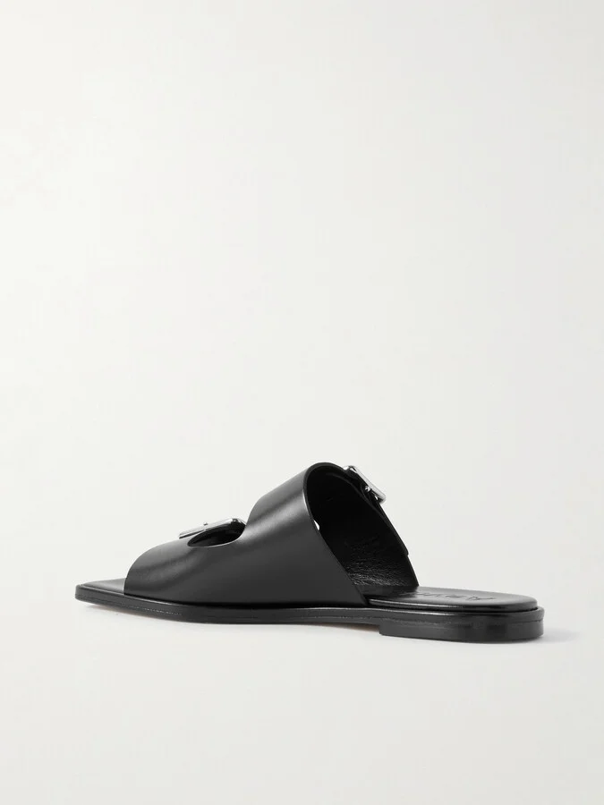 Aeyde - Tonya Buckled Leather Sandals - Black - Image 3