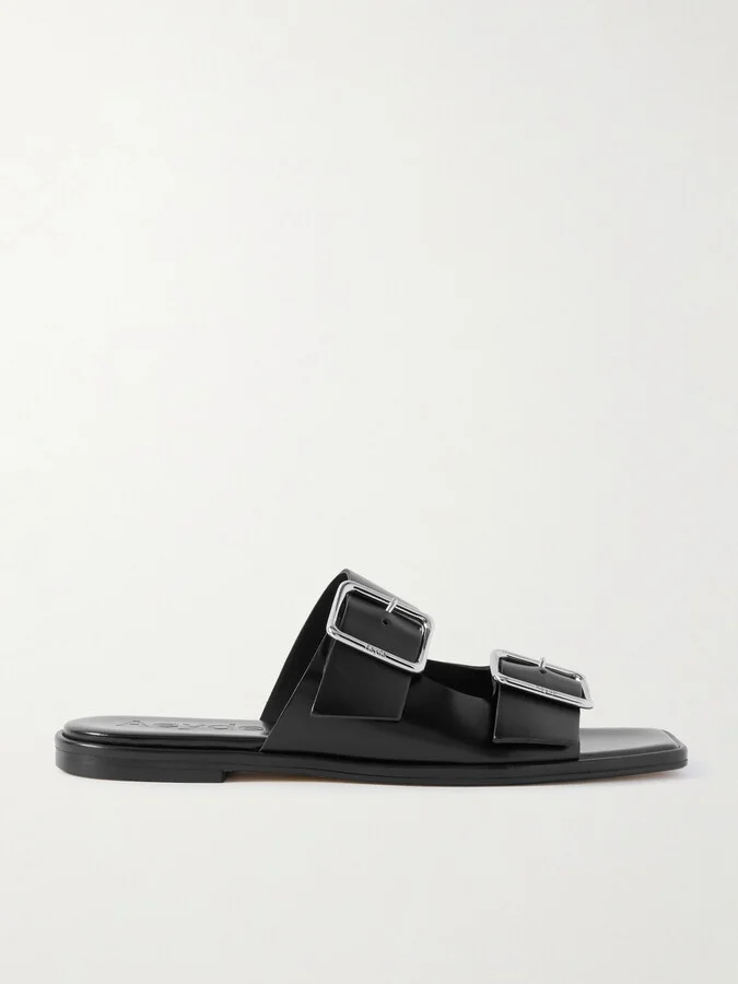 Aeyde - Tonya Buckled Leather Sandals - Black