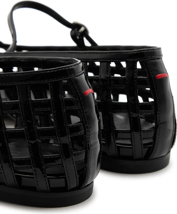 Aeyde Uma Caged Patent Leather Flats - Image 4