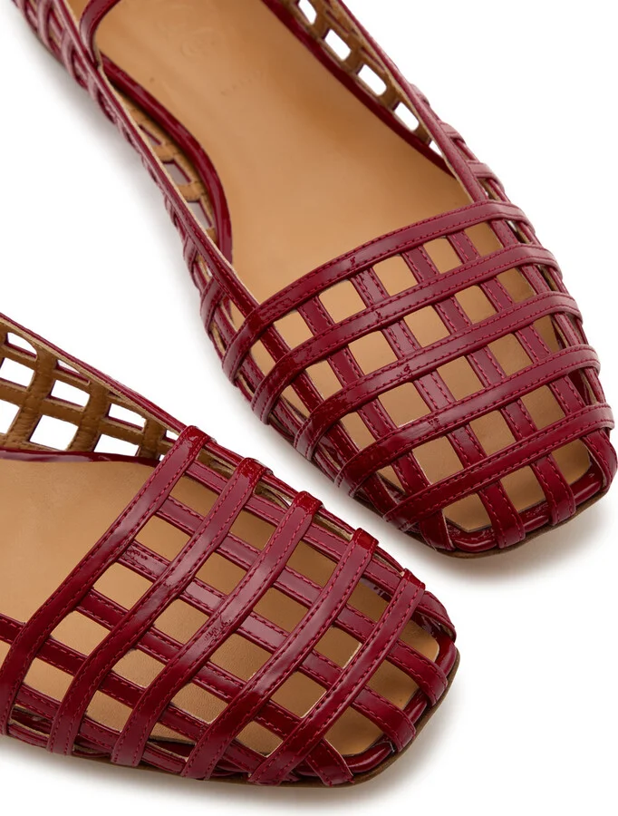 Aeyde Uma Caged Patent Leather Flats - Image 3