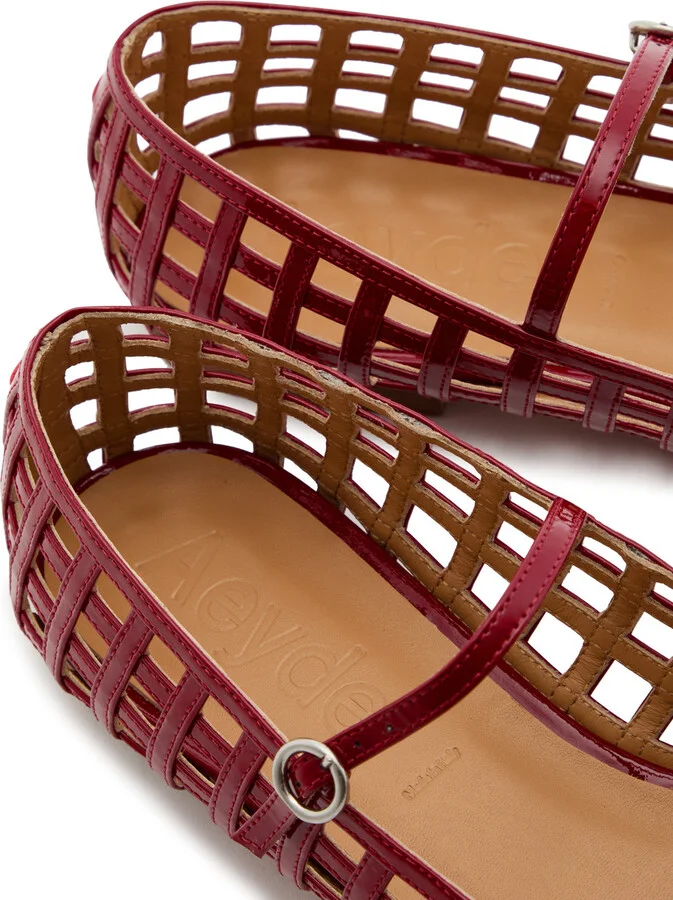 Aeyde Uma Caged Patent Leather Flats - Image 4
