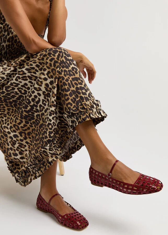 Aeyde Uma Caged Patent Leather Flats - Image 5