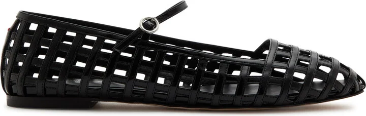 Aeyde Uma Caged Patent Leather Flats