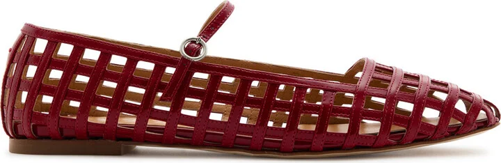 Aeyde Uma Caged Patent Leather Flats