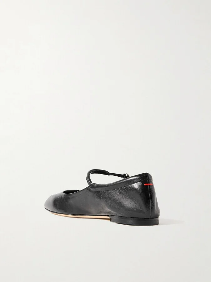 Aeyde - Uma Leather Mary Jane Ballet Flats - Black - Image 3