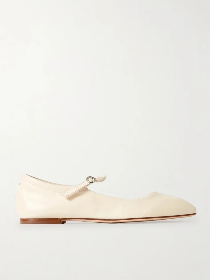 Aeyde - Uma Leather Mary Jane Ballet Flats - Cream