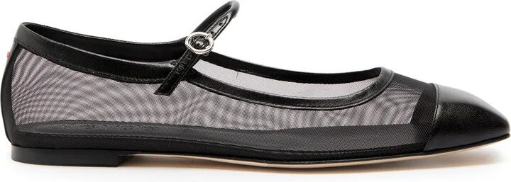 Aeyde Uma Mesh Leather Mary Jane Flats