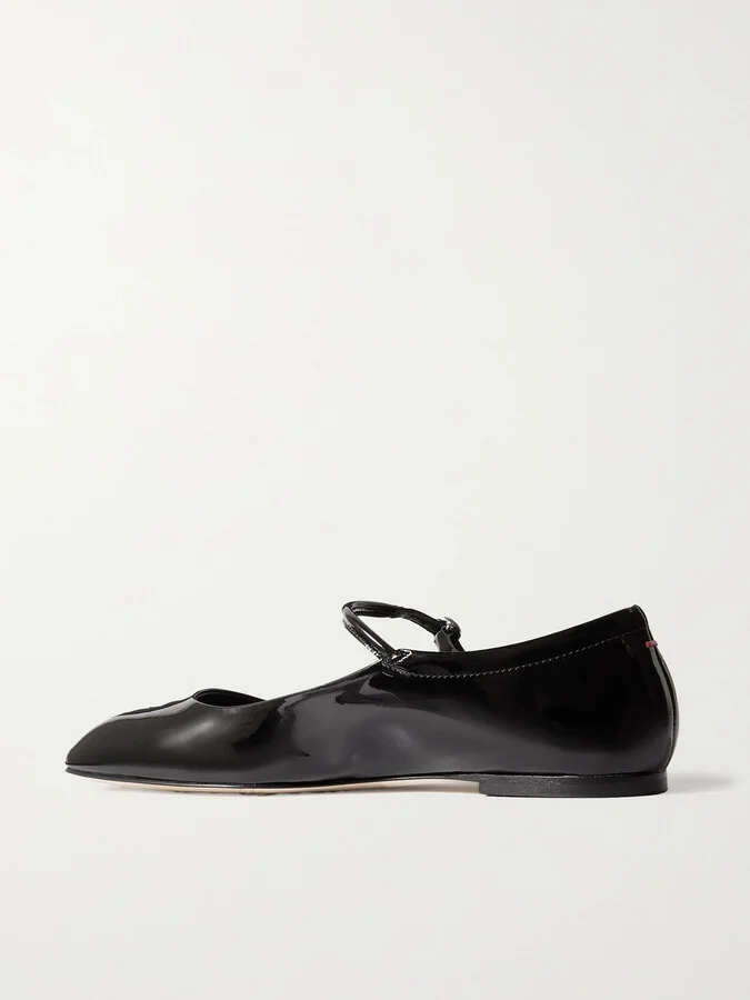 Aeyde - Uma Patent-leather Mary Jane Ballet Flats - Black - Image 3