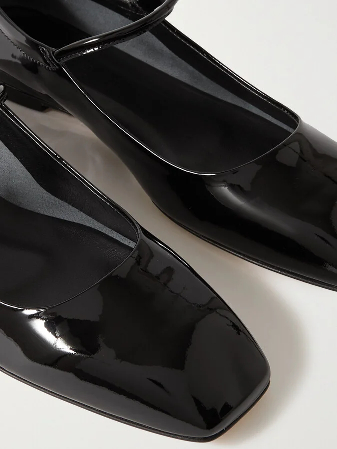 Aeyde - Uma Patent-leather Mary Jane Ballet Flats - Black - Image 4