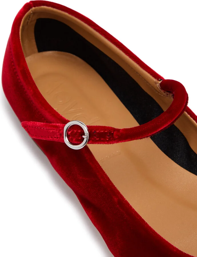 Aeyde Uma Velvet Ballet Flats - Image 4