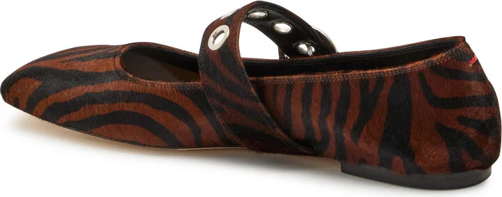Aeyde Uma Zebra-effect Calf Hair Mary Jane Flats - Image 2