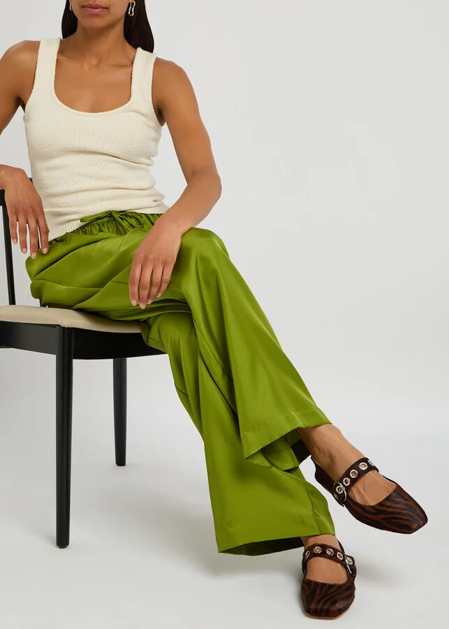 Aeyde Uma Zebra-effect Calf Hair Mary Jane Flats - Image 5