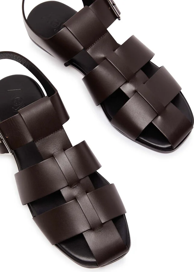 Aeyde Whit Leather Fisherman Sandals - Image 3