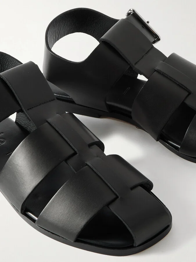 Aeyde - Whit Leather Sandals - Black - Image 4