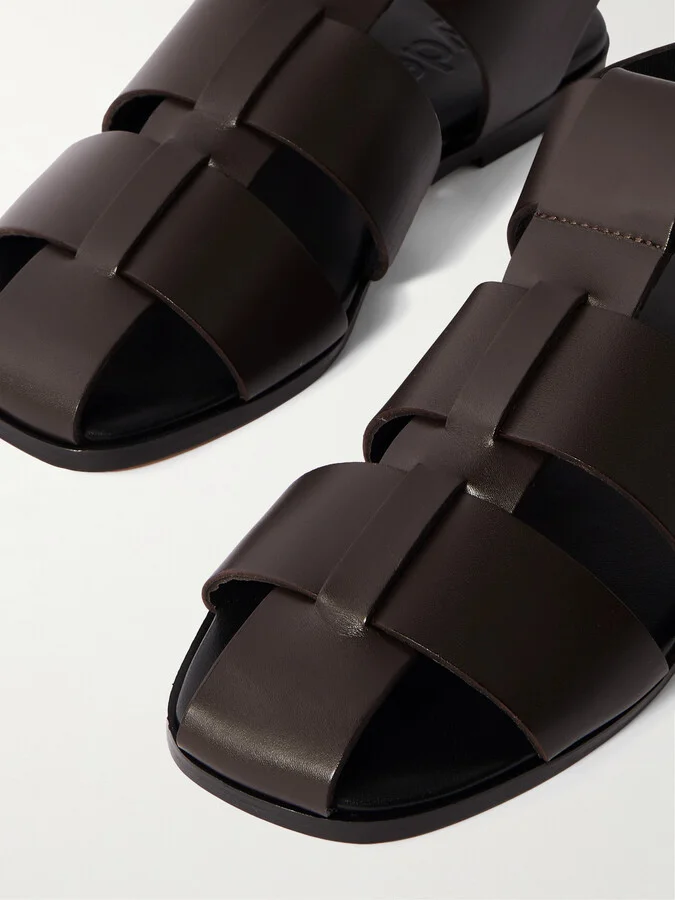 Aeyde - Whit Leather Sandals - Brown - Image 4