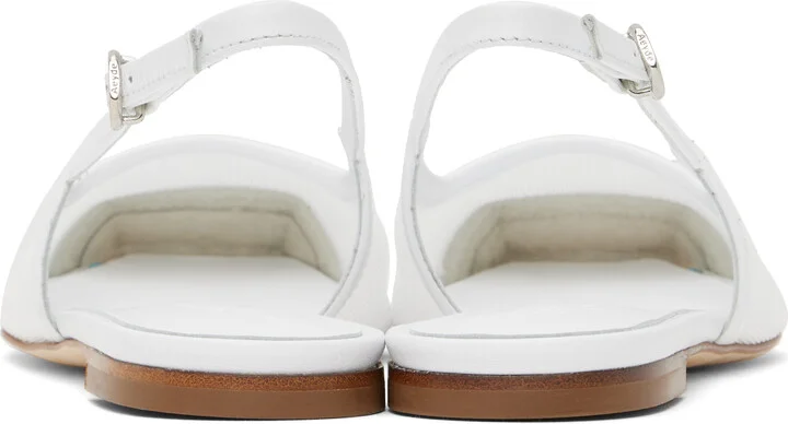 Aeyde White Geraldine Mesh Toe-Cap Ballerina Flats - Image 2