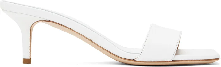 Aeyde White Ilvy Leather Mules