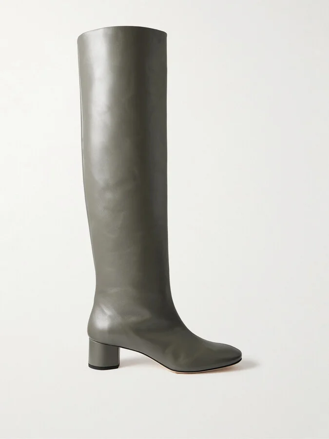 Aeyde - Willa Leather Knee Boots - Green