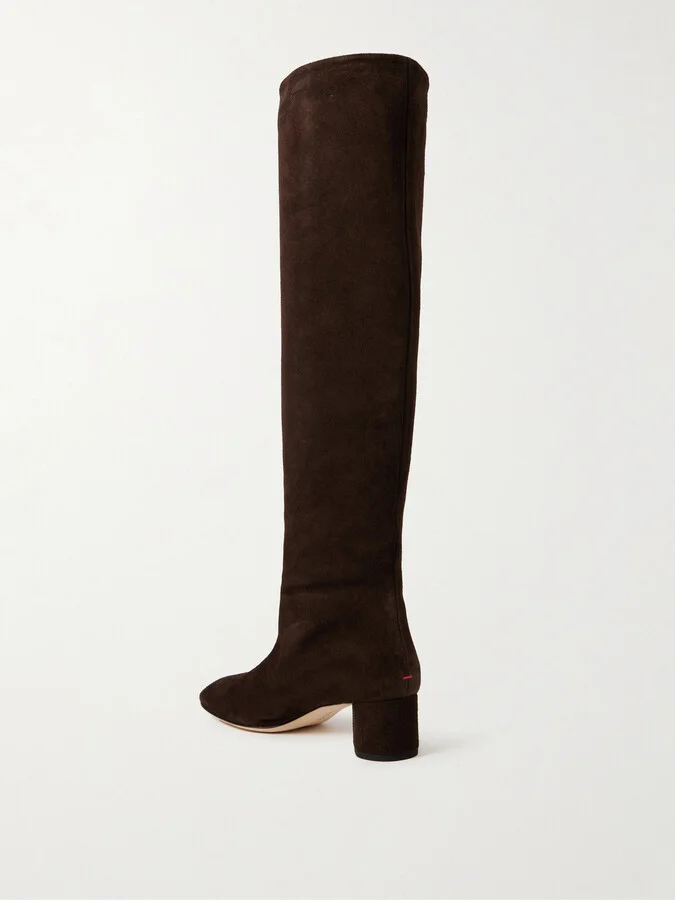 Aeyde - Willa Suede Knee Boots - Brown - Image 3