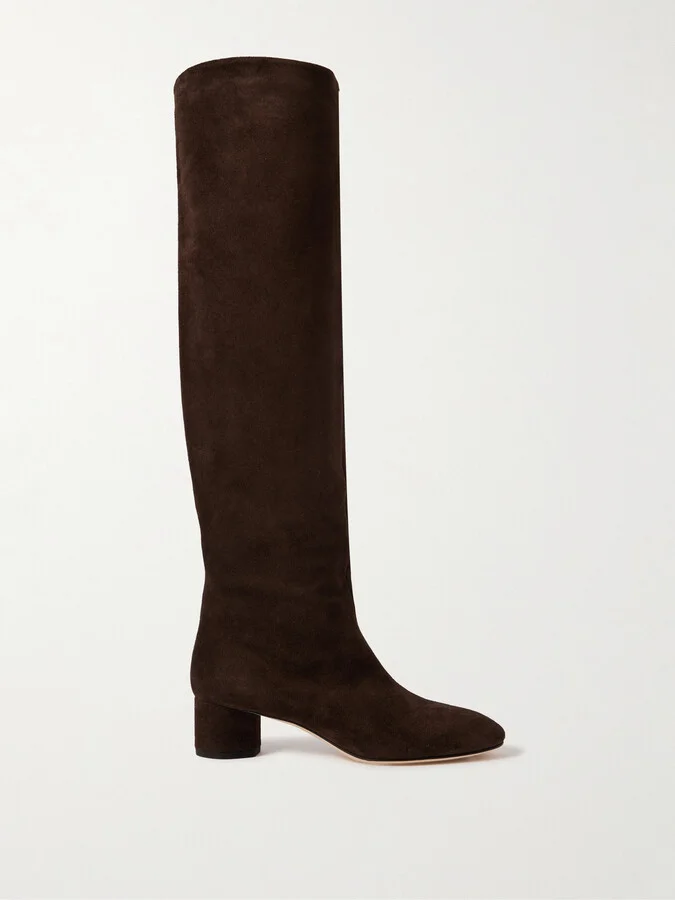 Aeyde - Willa Suede Knee Boots - Brown