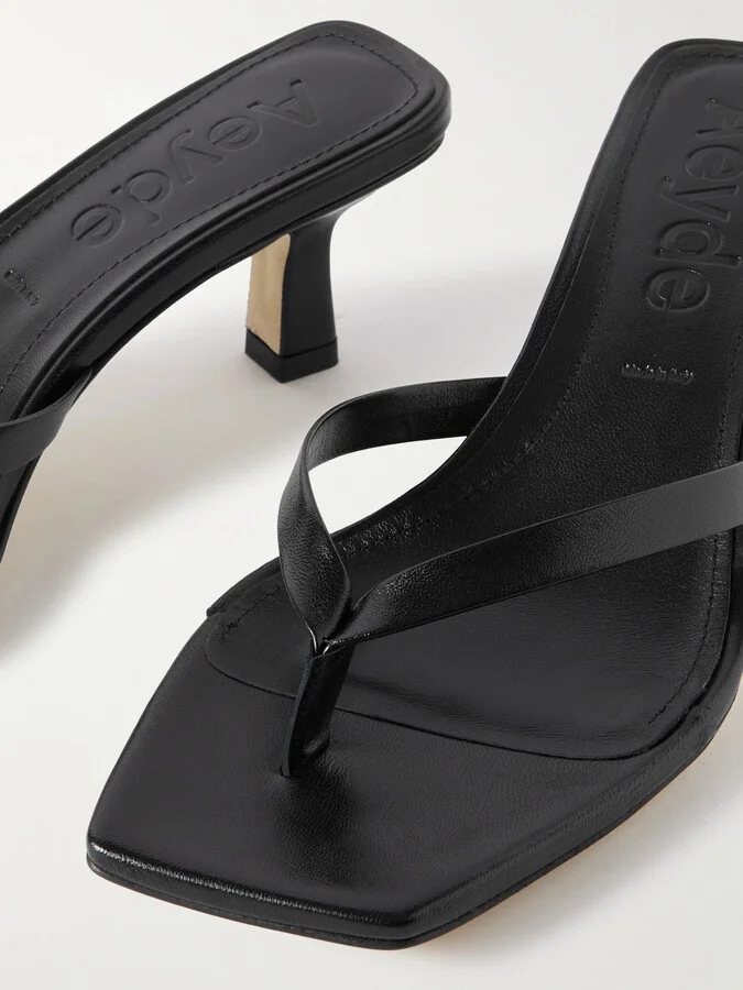 Aeyde - Wilma Leather Sandals - Black - Image 4