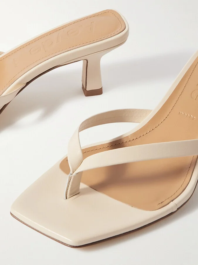 Aeyde - Wilma Leather Sandals - Cream - Image 4