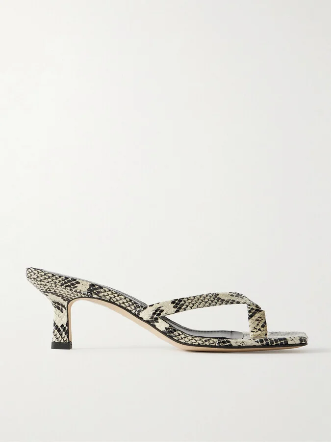 Aeyde - Wilma Snake-effect Leather Sandals - Animal print