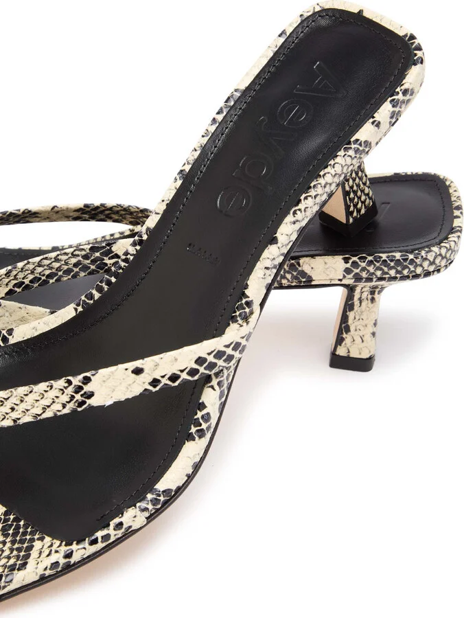 Aeyde Wilma Snake-print Leather Sandals - Image 4