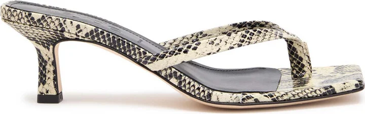 Aeyde Wilma Snake-print Leather Sandals