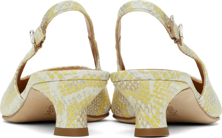Aeyde Yellow Catrina Leather Slingback Heels - Image 2