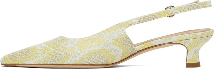 Aeyde Yellow Catrina Leather Slingback Heels - Image 3