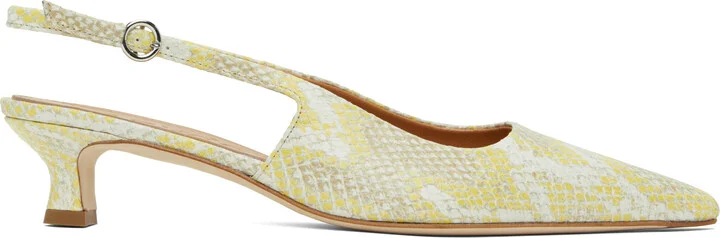 Aeyde Yellow Catrina Leather Slingback Heels