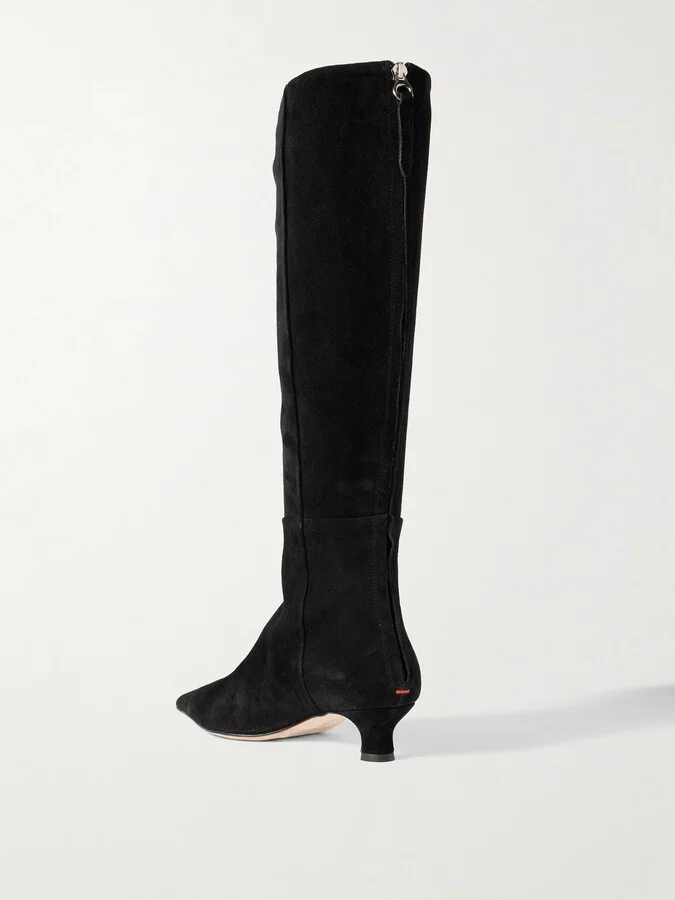 Aeyde - Zazie Suede Knee Boots - Black - Image 3