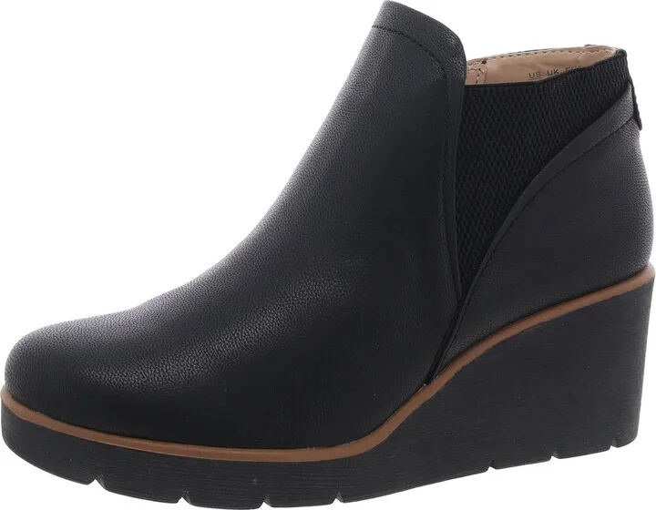 Affirm Womens Faux Leather Ankle Booties