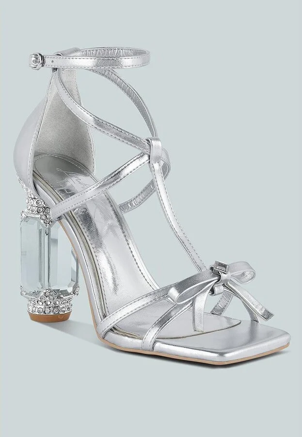Affluence Jeweled High Heel Sandals - Image 4