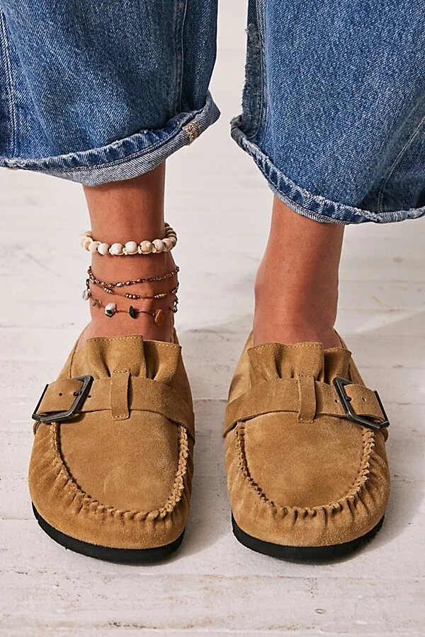After Riding Suede Mules
